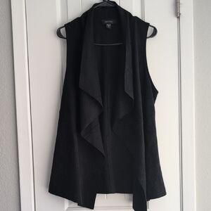 Karen Kane Womens Faux Suede Sleeveless Open Front Vest